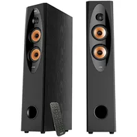 FD T-60X Pro 2.0 Floorstanding Speakers, 120W Rms  60Wx2, 1 Tweeter 4 Speakers x2 8 Subwoofer for each channel, Bt 5.3/Optical/Coaxial/Aux/Usb/Karaoke function/LED Display/Remote control/Microphone/Wooden, Touch buttons, Black T-60XPro
