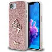 Guess Pu Fixed Glitter 4G Metal Logo Case Aizsargapvalks priekš Appe iPhone 16E  Guhcpse4Hg4Sgp 3666339453442