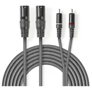 Kabelis Nedis 2X Xlr M - Rca 3M  Coth15210Gy30 5412810295791