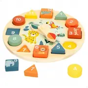 Koka pulksteņi Dzīvnieki 22 cm ar puzzle 2G Cb47571 