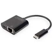 Rūteris Digitus  Usb-Type-C Gigabit Ethernet Adapter Pd with power delivery function Dn-3027	 Black Dn-3027 4016032458043