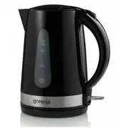 Tējkanna Gorenje  Kettle K17Bk Standard, Plastic/ metal, Black, 2200 W, 360 rotational base, 1.7 L 3838782089725