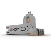 Usb Port Blocker 4Pack/Orange 40453 Lindy  4002888404532