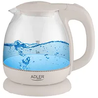 Adler Elektriskā stikla tējkanna. 1L,  900-1100W Ad 1283C 5902934833394