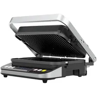 Aeno Electric Grill Eg1 2000W, 3 heating modes - Upper Grill, Lower Both Grills  Defrost, Max opening angle -180, Temperature regulation, Timer, Removable double-sided plates, Plate size 320220Mm Aeg0001