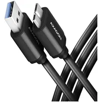 Axagon Data and charging Usb 3.2 Gen1 cable length 1 m. 3A. Black.  Bumm3-Am10Ab