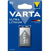 Baterija 9V Varta Ultra Lithium litija E-Block 6122 6Lr61/6F22/9V iepakojumā 1 gb.  Bat9.L.v1 4008496675265