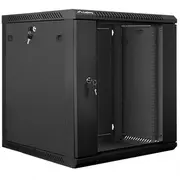Lanberg wall-mounted installation rack cabinet 19 12U 600X600Mm black Glass door  Wf01-6612-10B 5901969403152 Szalaewis0010