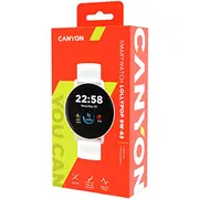 Viedpulksteni Canyon  Lollypop Sw-63, Smart watch, 1.3Inches Ips full touch screen, Round Ip68 waterproof, multi-sport mode, Bt5.0, compatibility with iOS and android, Silver white, Host 25.242.510.7Mm, Strap 20250Mm, 45G 5291485008529