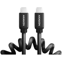 Axagon Data and charging Usb 2.0 cable 1.1 m long. Pd 60W, 3A. Black twisted.  Bucm-Cm20Tb 8595247905895