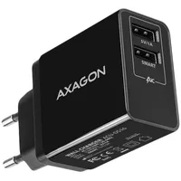Axagon Dual wall charger 240V / 2X port 5V-2.2A  5V-1A. 16W total power. Acu-Ds16