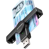 Axagon Foldable pocket Usb-A contact Smart / Id card reader.  Cre-Smpa 8595247907844