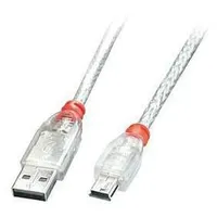 Cable Usb2 A To Mini-B 0.5M/Transparent 41781 Lindy  4002888417815