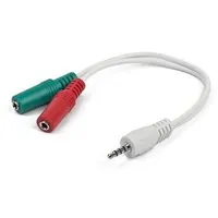 Kabelis Gembird 3.5 mm audio  microphone adapter White Cca-417W 8716309073950