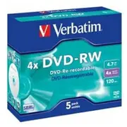 Matricas Dvd-Rw Serl Verbatim 4.7Gb 4X 5 Pack Jewel  43285V 023942432845