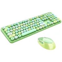 Mofii Sweet Bezvadu 2.4G Klaviatūra pilna izmēra un optiskā  pele Usb Zaļa ar dizaina multi krāsu pogām Mo-Sweet-Green 4752219008112