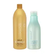 Gold keratin 1000Ml and clarifying shampoo 400Ml