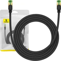 Baseus Pīts tīkla kabelis Cat.8 Ethernet Rj45, 40Gbps, 2M Melns B0013320C111-03