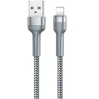 Remax Cable Usb Lightning Jany Alloy, 1M, 2.4A Silver Rc-124I