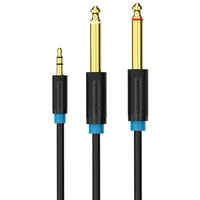 Vention Bacbd Male Trs 3.5Mm to 2X 6.35Mm Audio Cable 0.5M Black