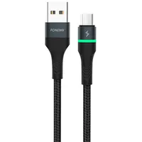 Foneng X79 Usb to Micro Cable, Led, Braided, 3A, 1M Black