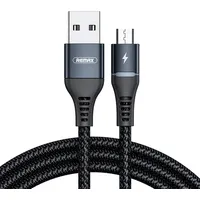 Remax Cable Usb Micro Colorful Light, 2.4A, 1M Black Rc-152M