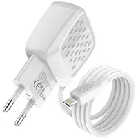 Foneng Charger Eu25 Usb-A 2-Port 2.4A with Lightning cable White
