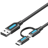 Vention Cable 2In1 Usb 2.0 to Usb-C/Micro Cqdbf 1M Black