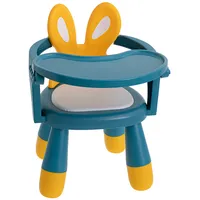 Barošanas un rotaļu galda krēsls dzeltens zils Kx5846