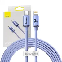 Baseus Crystal cable Usb-C to Lightning, 20W, Pd, 2M Violet Cajy000305