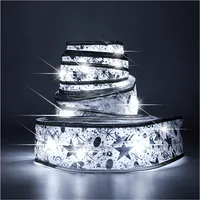 Dekoratīvā Led lente 10M 100Led Ziemassvētku eglīšu lampiņas rotājums auksti balts ar baterijām Kx43521