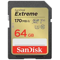 Sandisk Memory card Extreme Sdxc 64Gb 170/80 Mb/S Uhs-I U3 Sdsdxv2-064G-Gncin