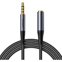 Joyroom Sy-A09 Aux extension cable 3.5Mm mini jack female to male, braided, 1.2M Black