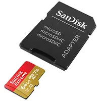 Sandisk Memory card Extreme microSDXC 64 Gb 170/80 Mb/S Uhs-I U3 Sdsqxah-064G-Gn6Ma