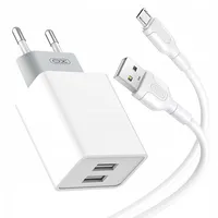 Xo Wall charger L65Eu 12W 2Xusb with Micro Usb Cable White 30035-Uniw