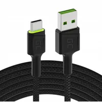 Green Cell Cable Usb - Usb-C Gc Ray, 120Cm, green Led, with Ultra Charge, Qc 3.0 Kabgc06