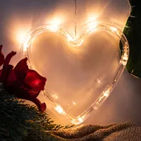 Led lampu piekarināmā dekorācija Ziemassvētku rotājuma sirds Kx5246