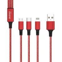 Dudao Usb cable Tgl2 3In1 Usb-C / Lightning 2.4A, 1.2M Red