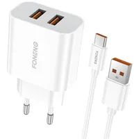 Foneng Fast charger 2X Usb Eu45  Type C cable Type-C