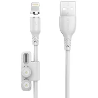 Foneng X62 Magnetic 3In1 Usb to Usb-C / Lightning Micro Cable, 2.4A, 1M White 3 In 1