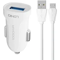 Ldnio Car charger Dl-C17, 1X Usb, 12W  Micro Usb cable White Dl-C17