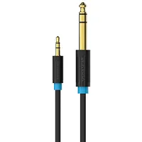 Vention audio kabelis Trs 3,5 mm līdz 6,35 Babbg 1,5 m, melns