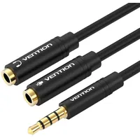 Vention Cable Audio 3.5Mm Male to 2X Female Bbvby 0.3M Black