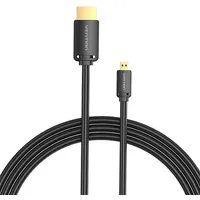 Vention Hdmi-D Male to Hdmi-A Cable Agibh 2M, 4K 60Hz Black