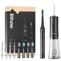 Bitvae Sonic toothbrush with tips set and water flosser D2C2 Black Bvd2  C2
