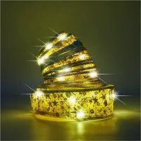 Dekoratīvā Led lente 10M 100Led Ziemassvētku eglīšu lampiņas rotājums silti balts ar baterijām Kx4352