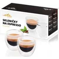 - Eta Espresso cups Eta418193000 For espresso coffee, 2 pcs, Dishwasher proof, Glass