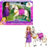 Disney Princesses Hlw23 Rapunzel and Maximus Set Salātlapiņa ar zirgu un mazo hameleonu 