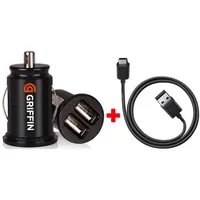 Griffin Dual Usb Car Charger 2.1 Amp  Usb-C Type C Cable