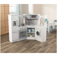 Kidkraft Ultimate Corner Play Kitchen With Lights  Sounds White 53386